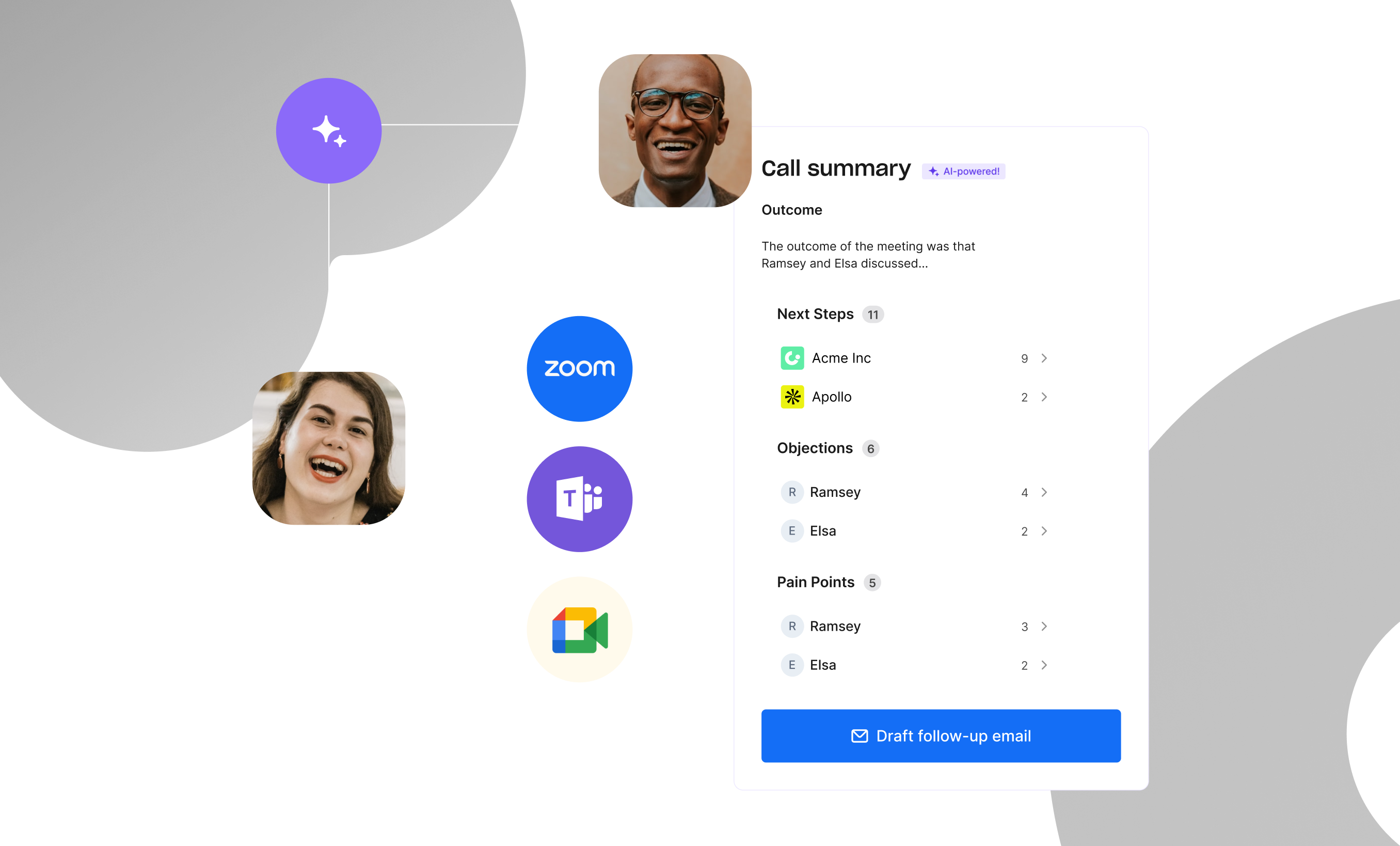 Screenshot showing AI-powered call insights