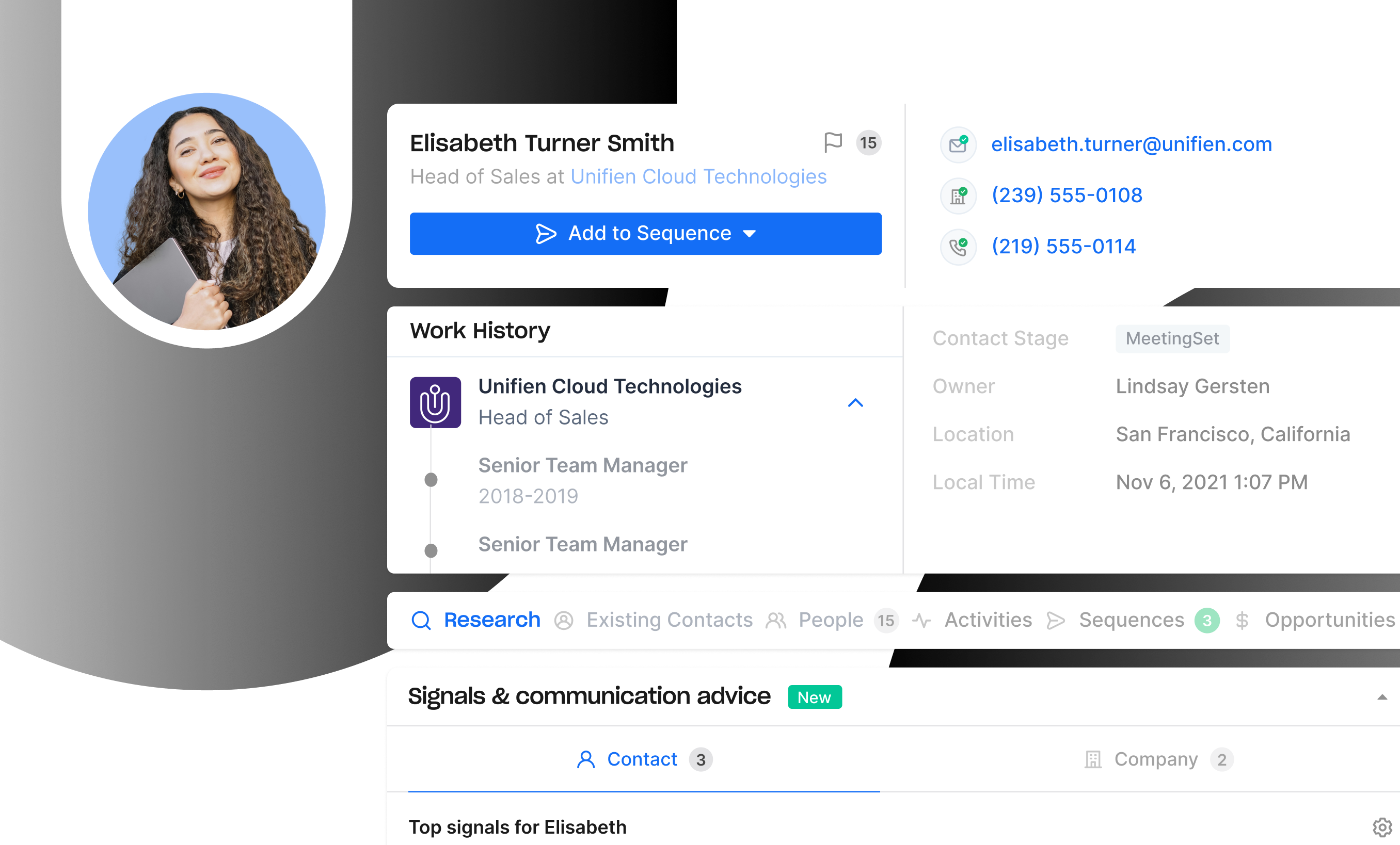 Screenshot showing Custom signals