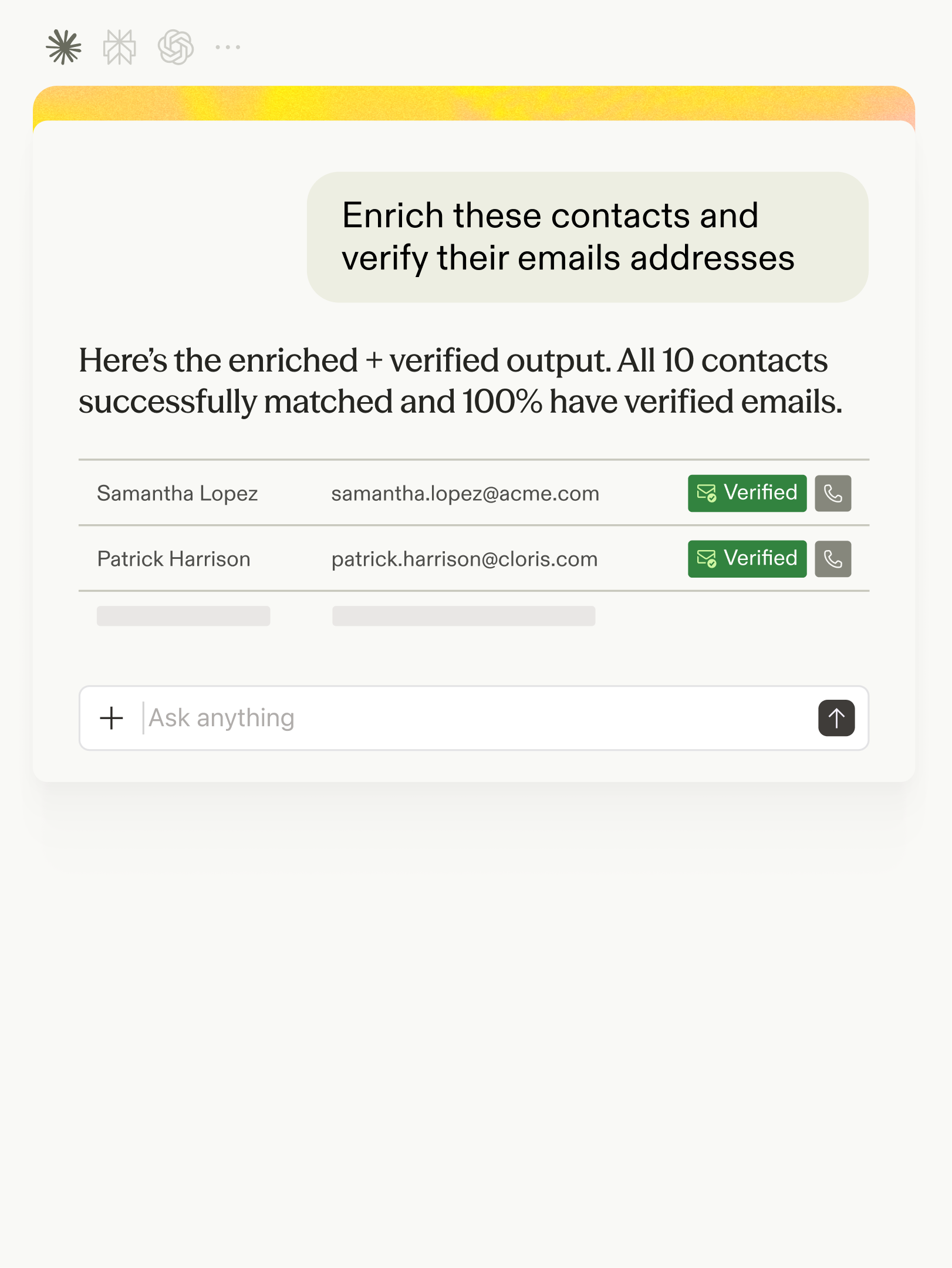 Enrich verified contact data