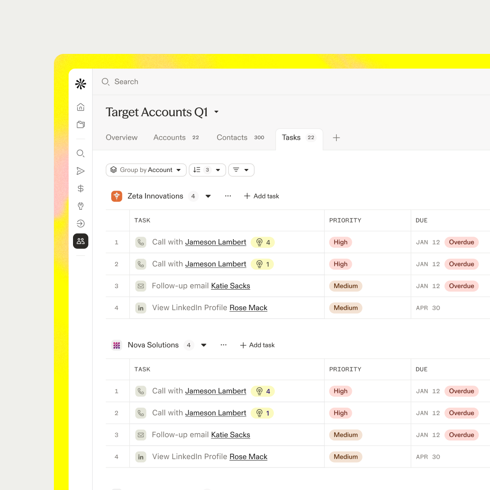 A prioritized daily task list and meeting tracker in Apollo