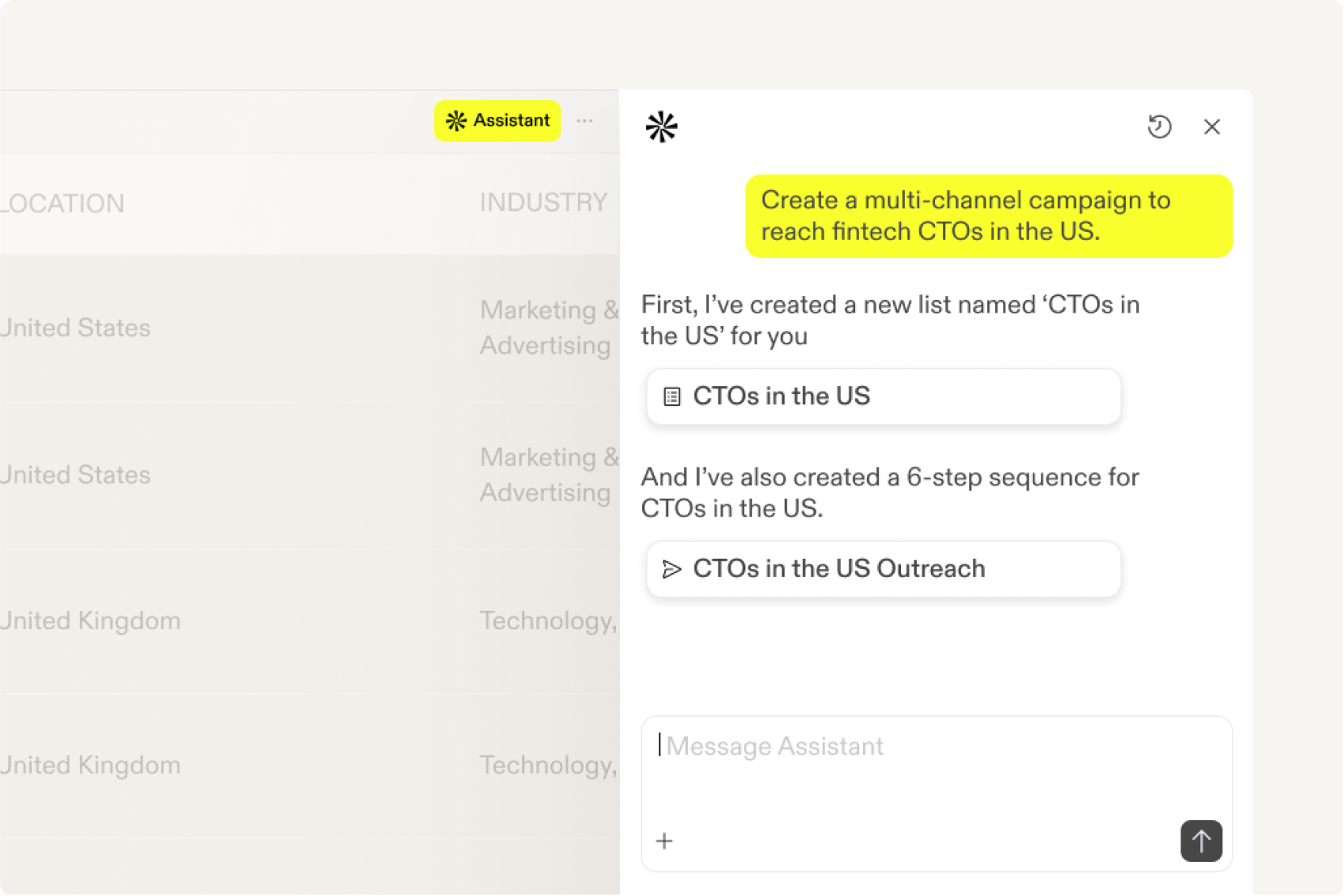 Outbound prospecting assistant