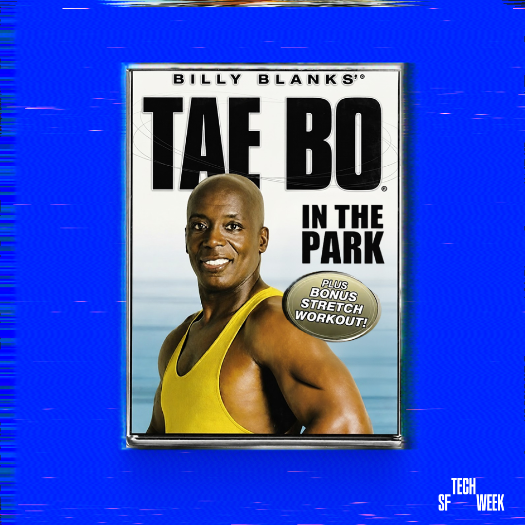 Billy Blanks&rsquo; Tae Bo In The Park DVD cover with SF Tech Week branding